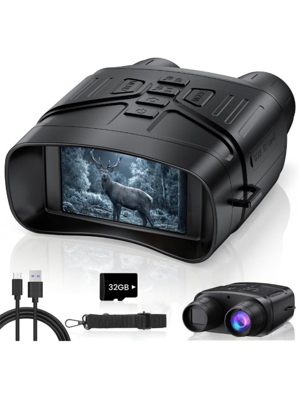 4K Night Vision Goggles for Adults, Rechargeable Binoculars for Hunting
